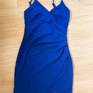 Chic Strapless Royal Blue Dress